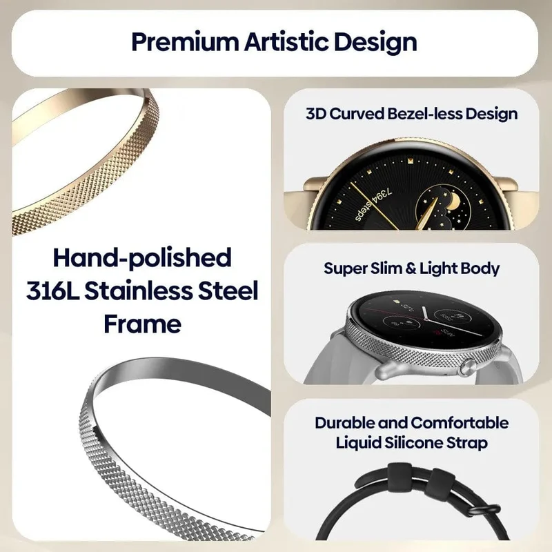 Zeblaze GTR 3 Pro Smart Watch mit Sprachanrufen, 1.43-Zoll-AMOLED-Display, Rahmen aus 316L-Edelstahl, Fitness-Tracking-Smartwatch