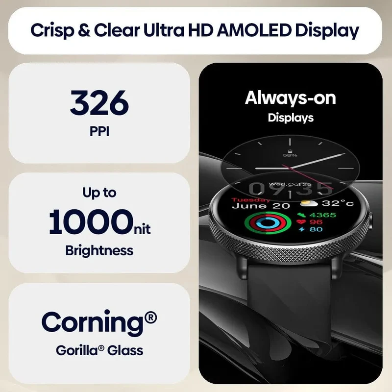 Zeblaze GTR 3 Pro Smart Watch mit Sprachanrufen, 1.43-Zoll-AMOLED-Display, Rahmen aus 316L-Edelstahl, Fitness-Tracking-Smartwatch