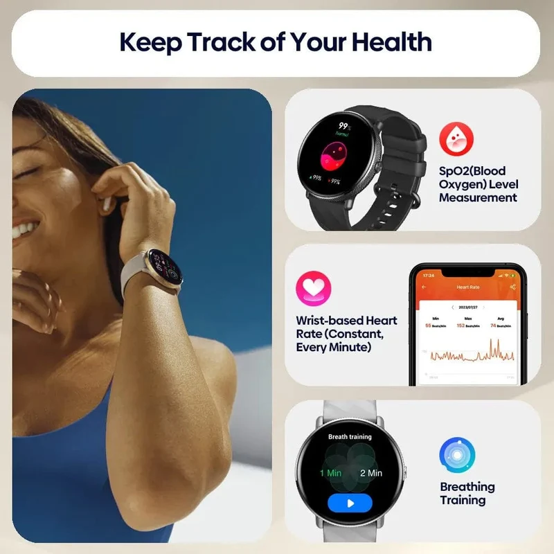 Zeblaze GTR 3 Pro Smart Watch mit Sprachanrufen, 1.43-Zoll-AMOLED-Display, Rahmen aus 316L-Edelstahl, Fitness-Tracking-Smartwatch