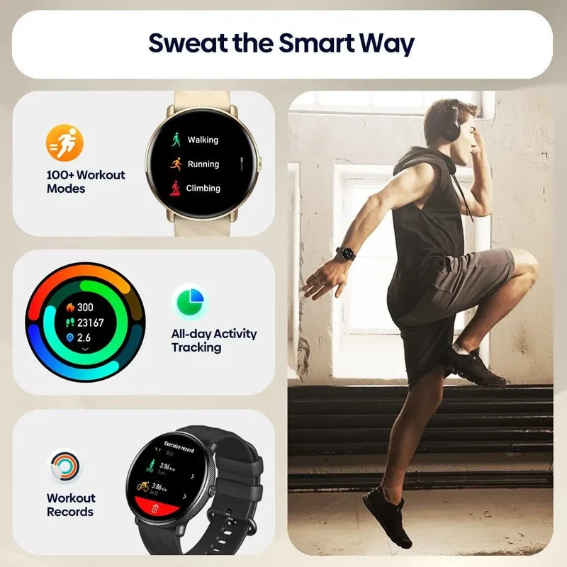 Zeblaze GTR 3 Pro Smart Watch mit Sprachanrufen, 1.43-Zoll-AMOLED-Display, Rahmen aus 316L-Edelstahl, Fitness-Tracking-Smartwatch