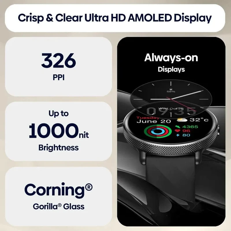 Zeblaze GTR 3 Pro Smart Watch mit Sprachanrufen, 1.43-Zoll-AMOLED-Display, Rahmen aus 316L-Edelstahl, Fitness-Tracking-Smartwatch