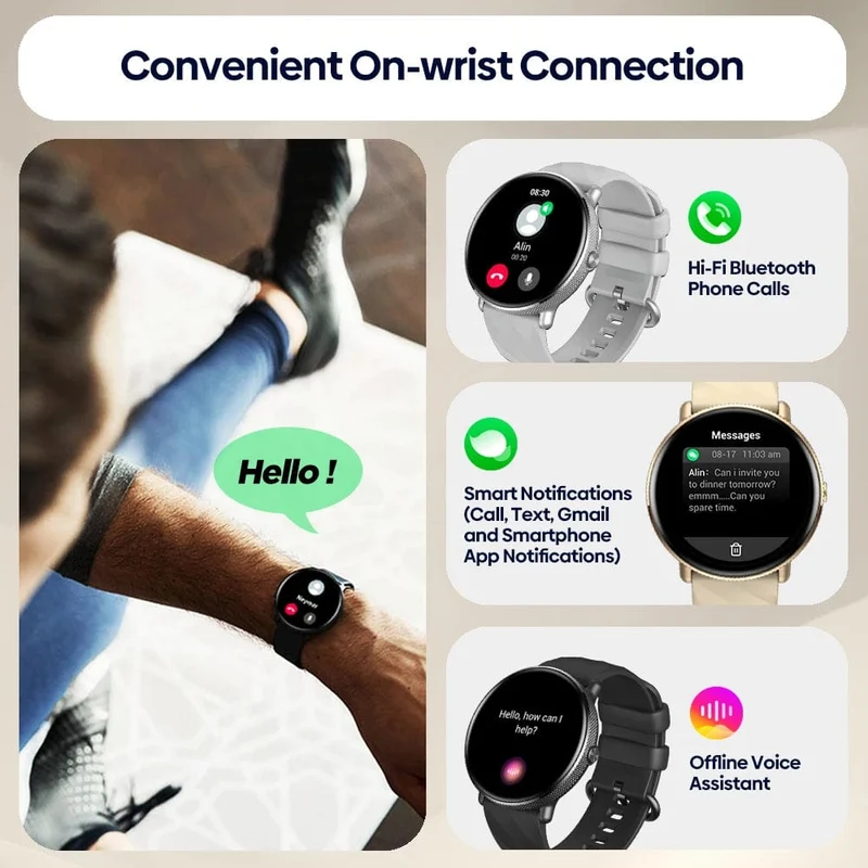 Zeblaze GTR 3 Pro Smart Watch mit Sprachanrufen, 1.43-Zoll-AMOLED-Display, Rahmen aus 316L-Edelstahl, Fitness-Tracking-Smartwatch
