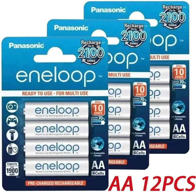 Panasonic Eneloop original AA AAA akku 1.2 v 1900 mAh 800 mAh vorgeladen nimh geeignet für taschenlampe kamera spielzeug