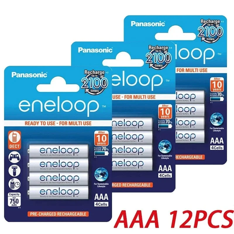 Panasonic Eneloop original AA AAA akku 1.2 v 1900 mAh 800 mAh vorgeladen nimh geeignet für taschenlampe kamera spielzeug