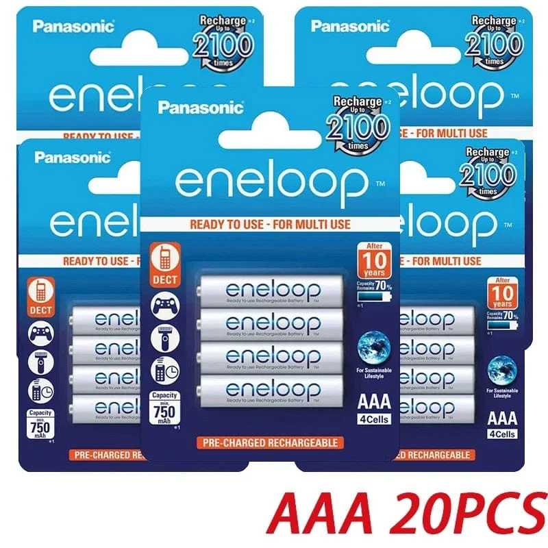 Panasonic Eneloop original AA AAA akku 1.2 v 1900 mAh 800 mAh vorgeladen nimh geeignet für taschenlampe kamera spielzeug