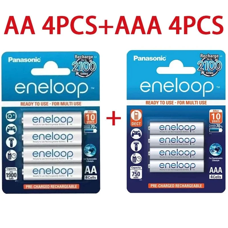 Panasonic Eneloop original AA AAA akku 1.2 v 1900 mAh 800 mAh vorgeladen nimh geeignet für taschenlampe kamera spielzeug