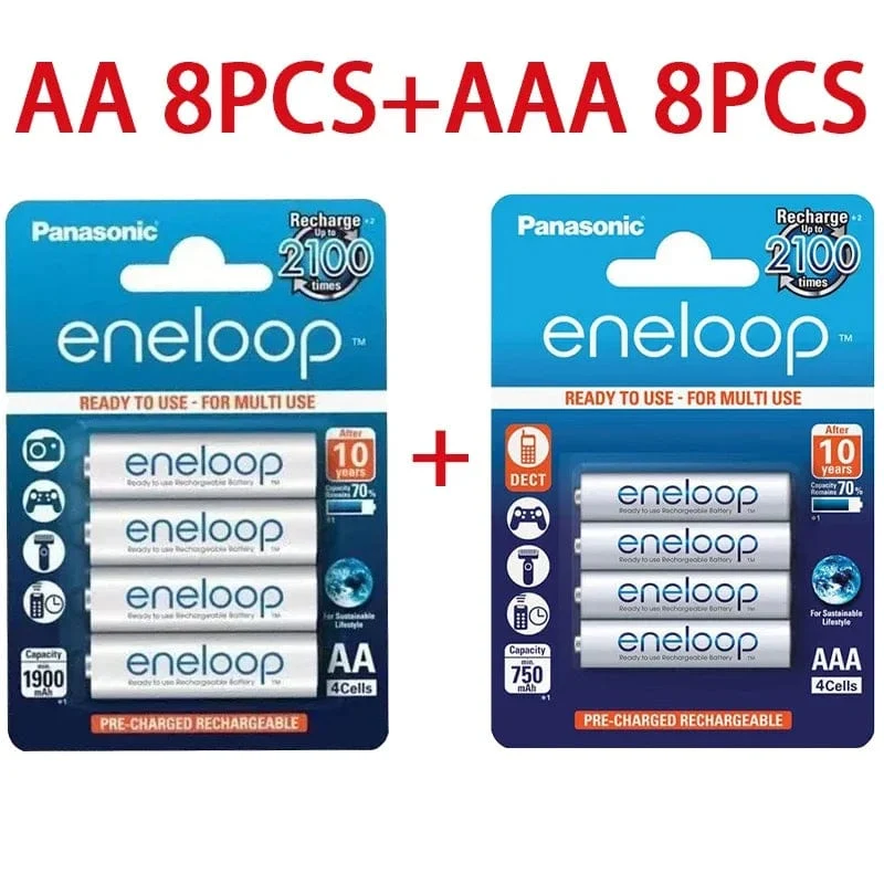 Panasonic Eneloop original AA AAA akku 1.2 v 1900 mAh 800 mAh vorgeladen nimh geeignet für taschenlampe kamera spielzeug