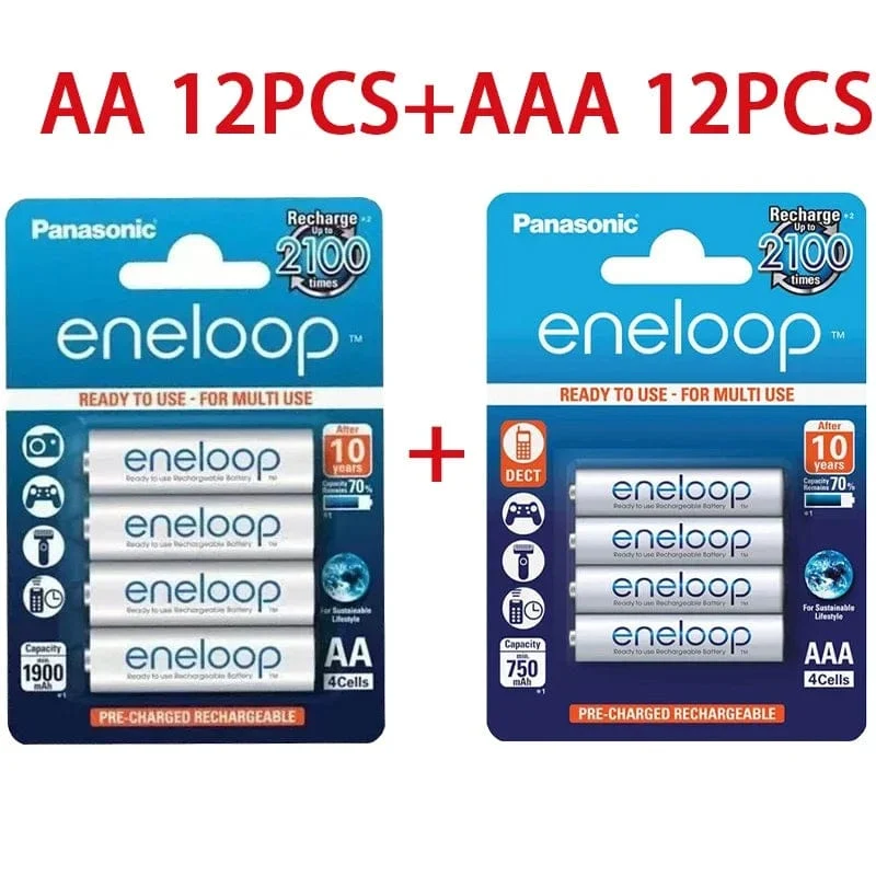 Panasonic Eneloop original AA AAA akku 1.2 v 1900 mAh 800 mAh vorgeladen nimh geeignet für taschenlampe kamera spielzeug