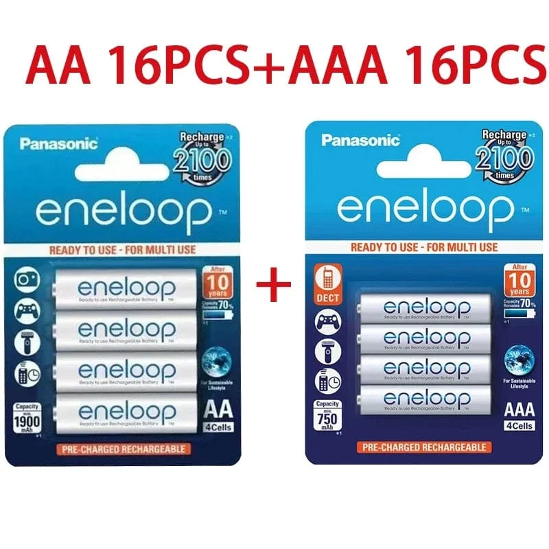 Panasonic Eneloop original AA AAA akku 1.2 v 1900 mAh 800 mAh vorgeladen nimh geeignet für taschenlampe kamera spielzeug