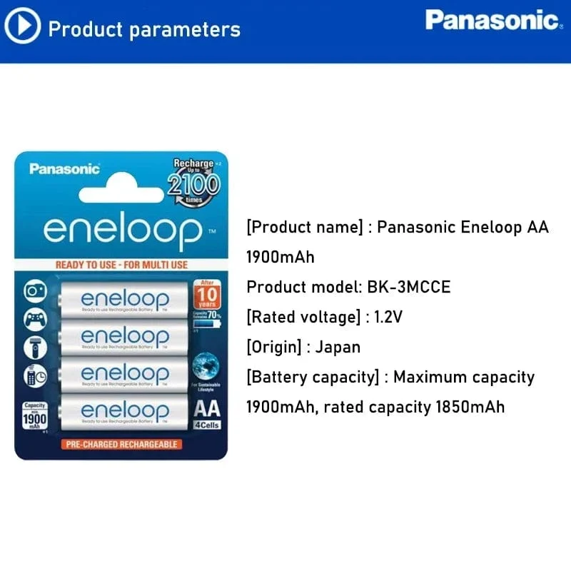 Panasonic Eneloop original AA AAA akku 1.2 v 1900 mAh 800 mAh vorgeladen nimh geeignet für taschenlampe kamera spielzeug