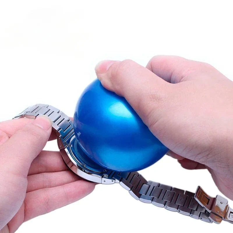 Offene Kugel für Uhrengehäuse, blau, 7 cm Durchmesser, langlebiger Gummi, sicher, zuverlässig, tragbar, Reibungskugel für Uhren, für professionelles Reparaturwerkzeug