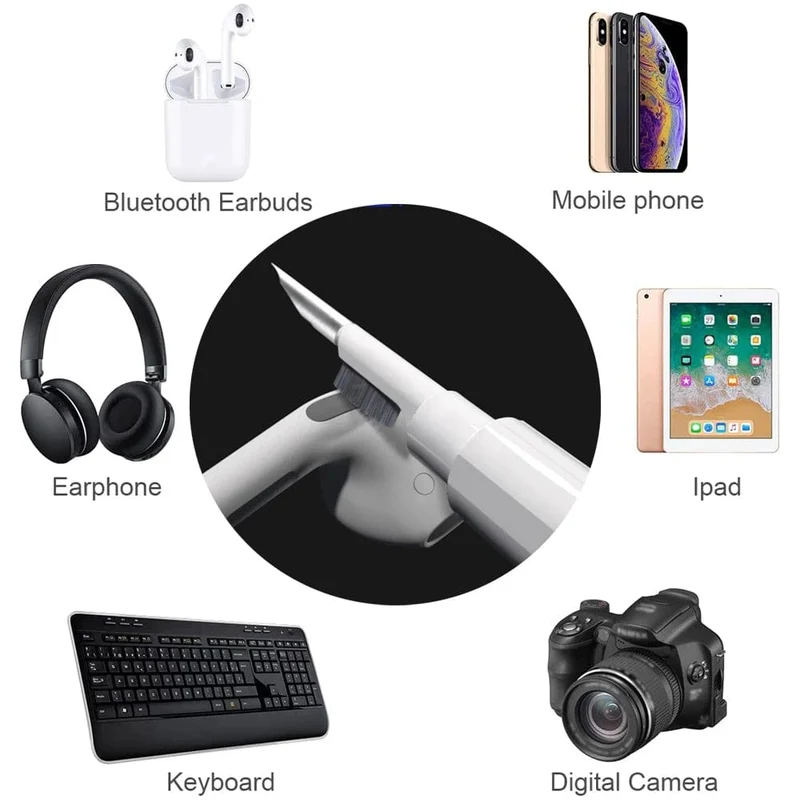 Reinigungswerkzeug für Bluetooth-Kopfhörer für Airpods Pro 3 2 1 Ohrhörer-Gehäusereiniger-Set, Reinigungsbürstenstift für Xiaomi iPhone-Ohrhörer