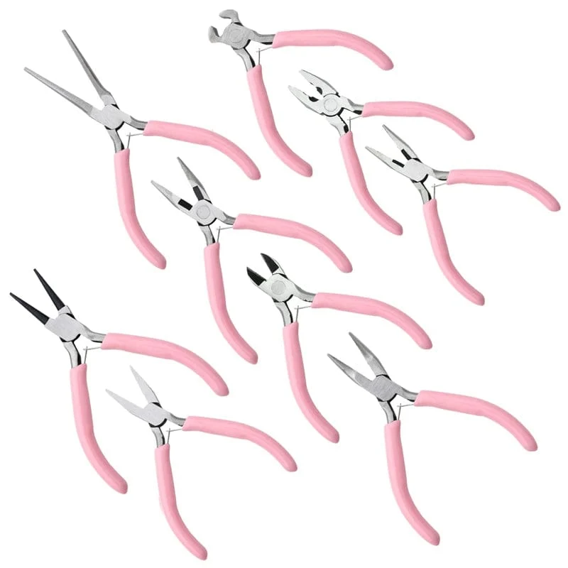 Niedlicher rosa Griff, rutschfeste Spleißen- und Fixierzange für Schmuck, Werkzeug- und Ausrüstungsset für die Handarbeit zur Herstellung von DIY-Schmuck