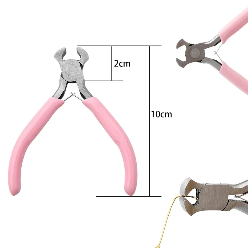 Niedlicher rosa Griff, rutschfeste Spleißen- und Fixierzange für Schmuck, Werkzeug- und Ausrüstungsset für die Handarbeit zur Herstellung von DIY-Schmuck