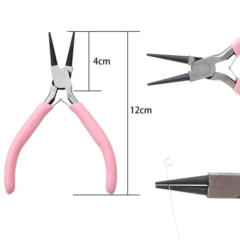 Niedlicher rosa Griff, rutschfeste Spleißen- und Fixierzange für Schmuck, Werkzeug- und Ausrüstungsset für die Handarbeit zur Herstellung von DIY-Schmuck