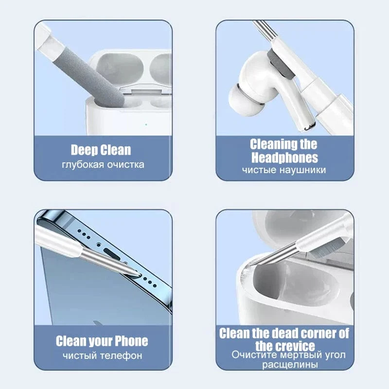 Reinigungswerkzeug für Bluetooth-Kopfhörer für Airpods Pro 3 2 1. Langlebiges Ohrhörer-Gehäuse-Reinigungsset. Reinigungsbürstenstift für Xiaomi Airdots 3Pro.