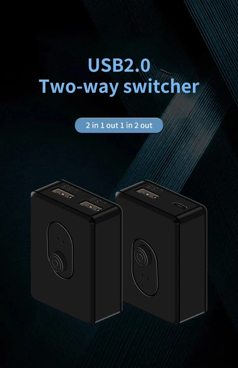 USB 3.0 Switcher KVM Switch 1x2/2x1 Bidirektionaler USB-Hub für Computer Laptop zu Tastatur Maus Drucker U Disk USB 2.0 Extender