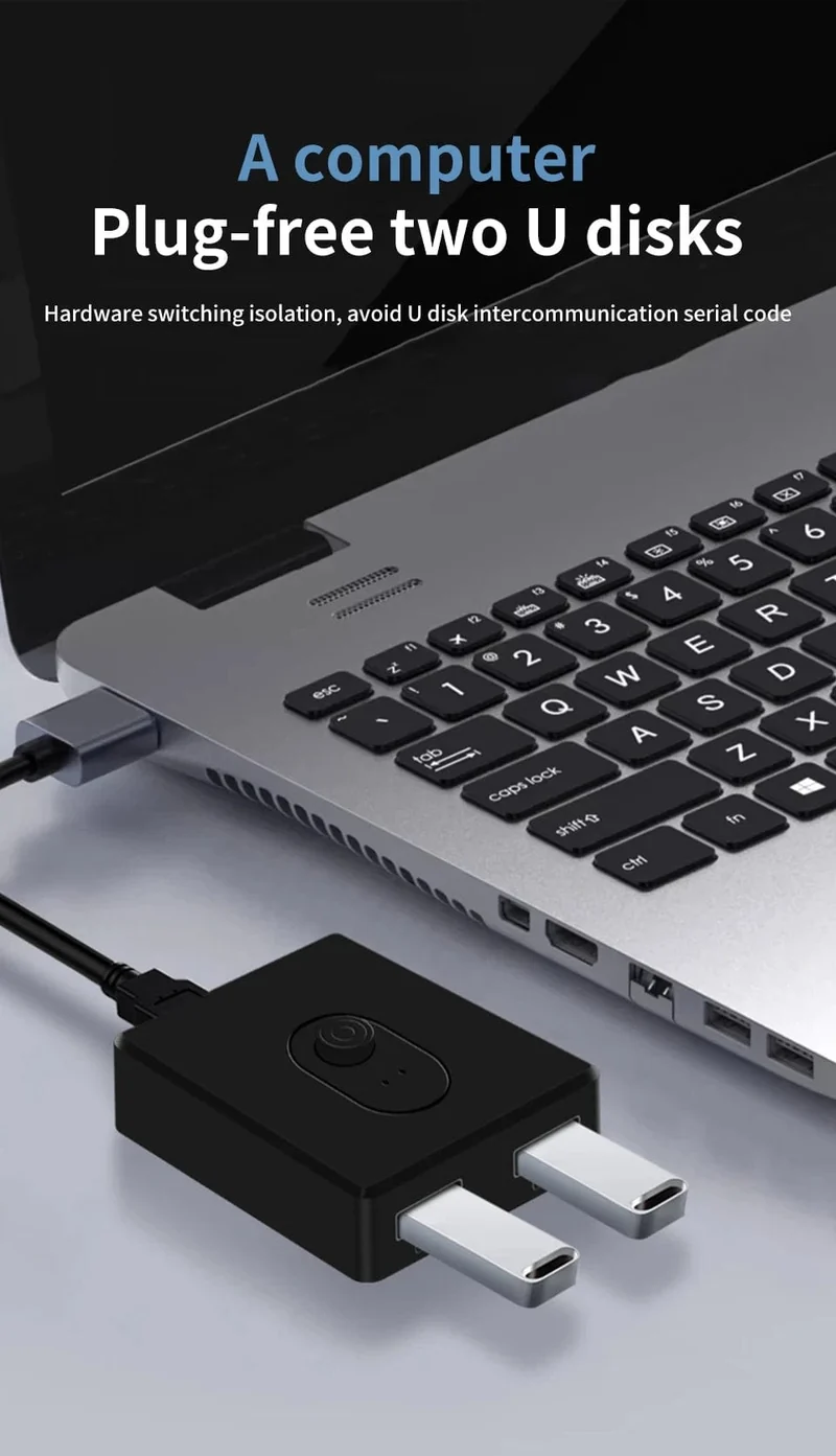 USB 3.0 Switcher KVM Switch 1x2/2x1 Bidirektionaler USB-Hub für Computer Laptop zu Tastatur Maus Drucker U Disk USB 2.0 Extender