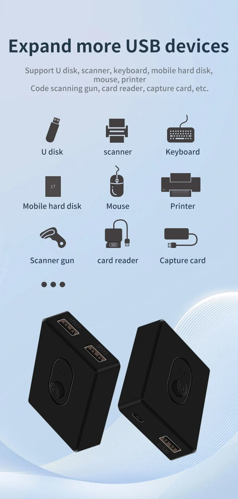 USB 3.0 Switcher KVM Switch 1x2/2x1 Bidirektionaler USB-Hub für Computer Laptop zu Tastatur Maus Drucker U Disk USB 2.0 Extender