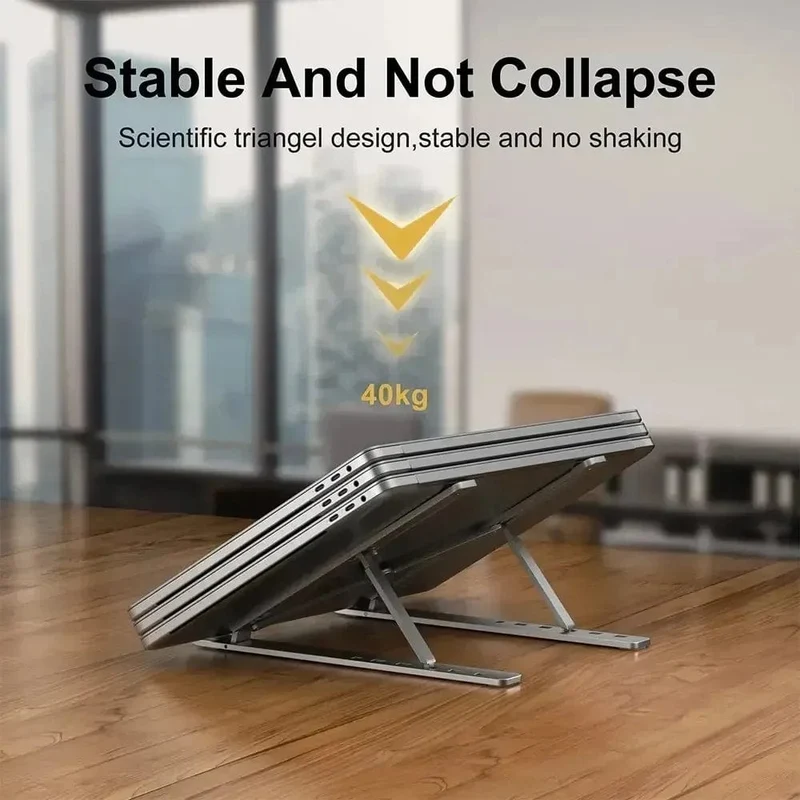 Tragbarer Laptopständer aus Aluminium, Notebook-Unterstützung, Computerhalterung, MacBook Air Pro-Halter, Zubehör, faltbare Lap-Top-Basis für PC