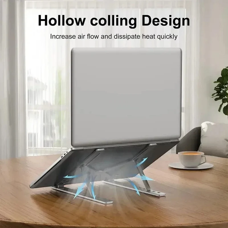 Tragbarer Laptopständer aus Aluminium, Notebook-Unterstützung, Computerhalterung, MacBook Air Pro-Halter, Zubehör, faltbare Lap-Top-Basis für PC