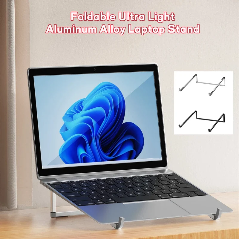 Tragbarer Laptopständer aus Aluminiumlegierung, Computerhalterung, ultraleicht, faltbar, rutschfest, Notebookhalter für MacBook Air Pro