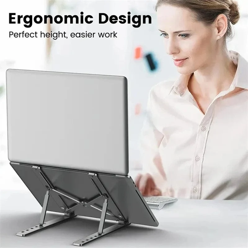 Faltbarer Laptopständer ABS Tragbarer Notebook-Stützsockelhalter Einstellbare Riser-Kühlhalterung für Laptop- und Tablet-Zubehör