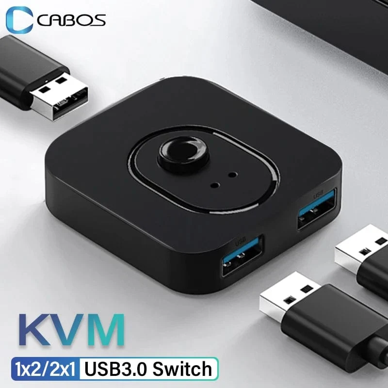 USB 3.0 KVM Switch USB Hub 1x2/2x1 Switcher USB3.0 Schalter Shared Controller Splitter für Laptop Computer Drucker Tastatur Maus