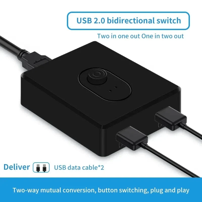 USB 3.0 KVM Switch USB Hub 1x2/2x1 Switcher USB3.0 Schalter Shared Controller Splitter für Laptop Computer Drucker Tastatur Maus