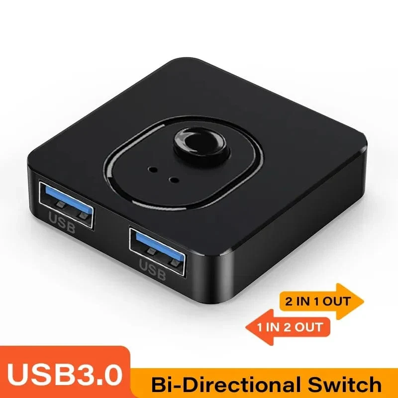 USB 3.0 KVM Switch USB Hub 1x2/2x1 Switcher USB3.0 Schalter Shared Controller Splitter für Laptop Computer Drucker Tastatur Maus