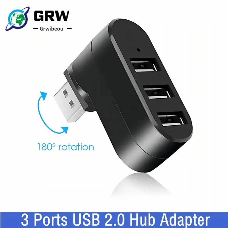 USB Hub 2.0 Adapter Drehen High Speed ​​U Disk Reader Splitter 3 Ports USB 2.0 Für Computer PC Laptop Mac Mini Zubehör