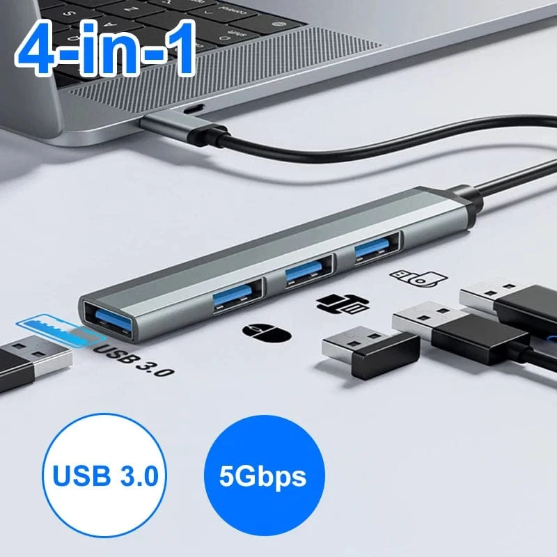 4-in-1 USB 3.0 HUB USB-Hubs Dockingstationen Typ C 3.1 Multi USB Splitter OTG Adapter für PC Computerzubehör Macbook Pro