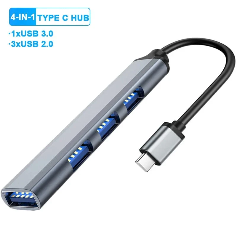 4-in-1 USB 3.0 HUB USB-Hubs Dockingstationen Typ C 3.1 Multi USB Splitter OTG Adapter für PC Computerzubehör Macbook Pro