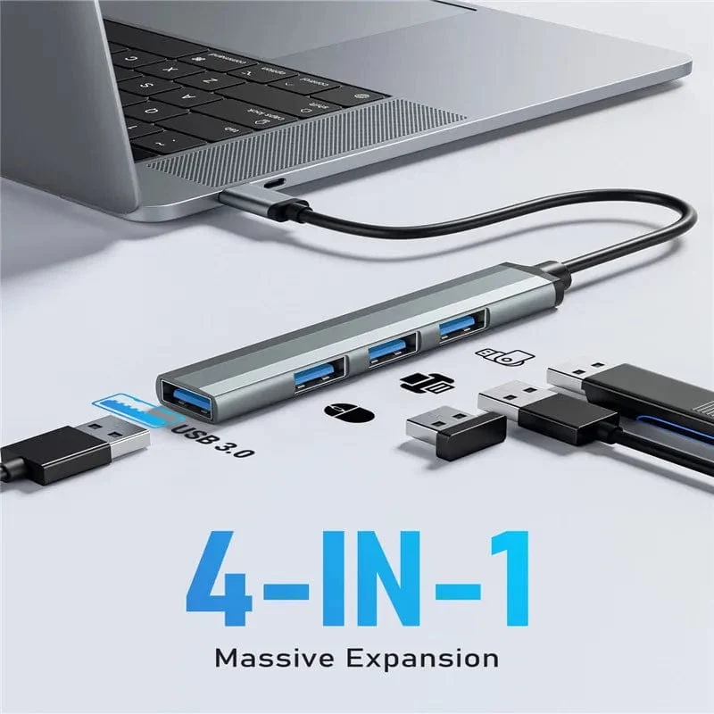 4-in-1 USB 3.0 HUB USB-Hubs Dockingstationen Typ C 3.1 Multi USB Splitter OTG Adapter für PC Computerzubehör Macbook Pro