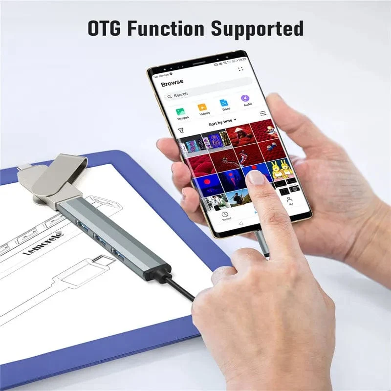 4-in-1 USB 3.0 HUB USB-Hubs Dockingstationen Typ C 3.1 Multi USB Splitter OTG Adapter für PC Computerzubehör Macbook Pro