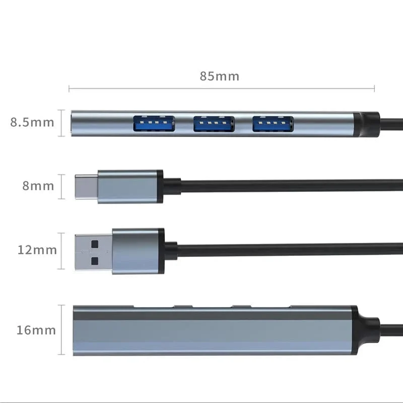 4-in-1 USB 3.0 HUB USB-Hubs Dockingstationen Typ C 3.1 Multi USB Splitter OTG Adapter für PC Computerzubehör Macbook Pro