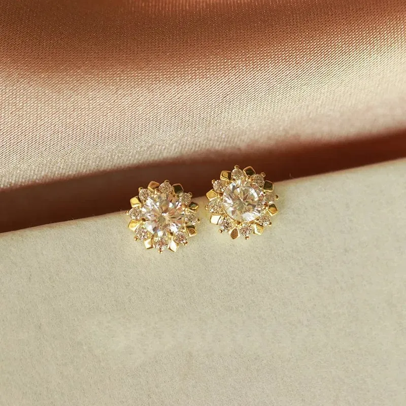 Massiver 14K Gold Farbe Schmuck Ohrstecker für Frauen Böhmen 14 K Gold Aros Mujer Oreja Granat Ohrring Orecchini Schmuck weibliche