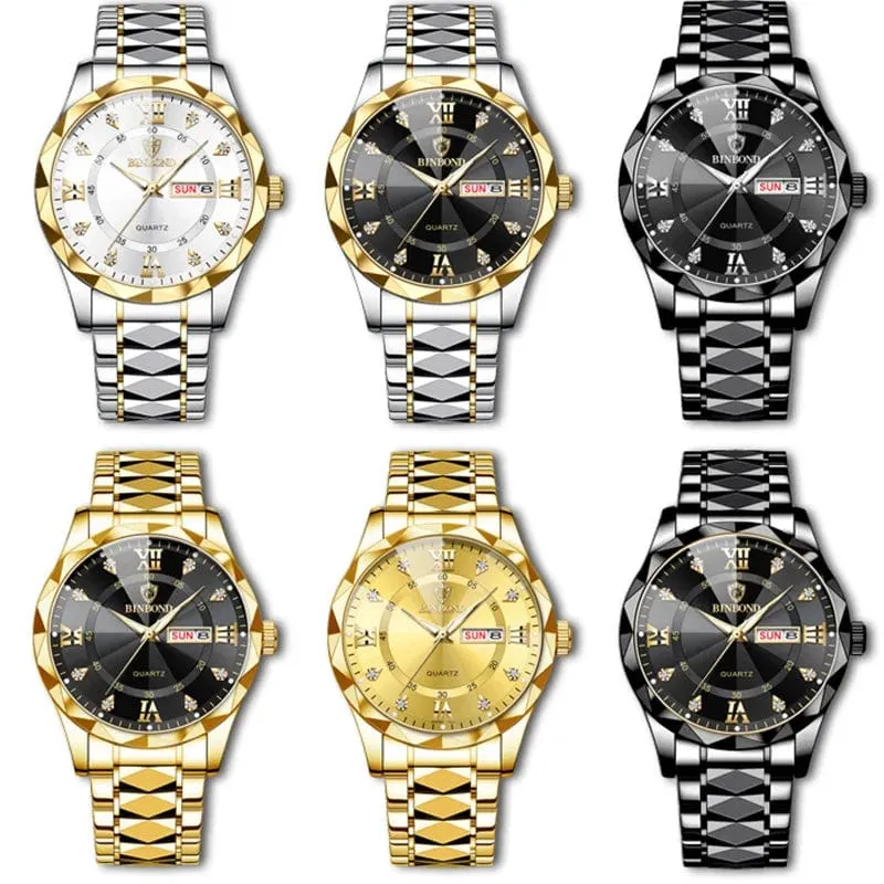 BINBOND Top Marke Luxus Mode Uhr Männer Wasserdicht Woche Datum Uhr Sport Uhr Männer Quarz Armbanduhr Relogio Masculino B2521