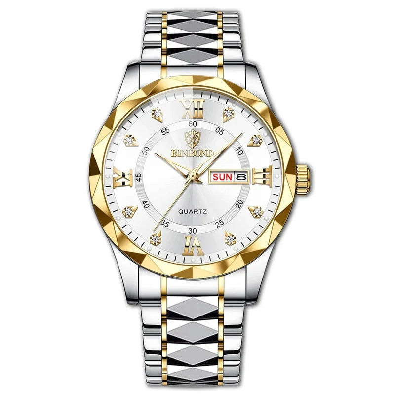 BINBOND Top Marke Luxus Mode Uhr Männer Wasserdicht Woche Datum Uhr Sport Uhr Männer Quarz Armbanduhr Relogio Masculino B2521