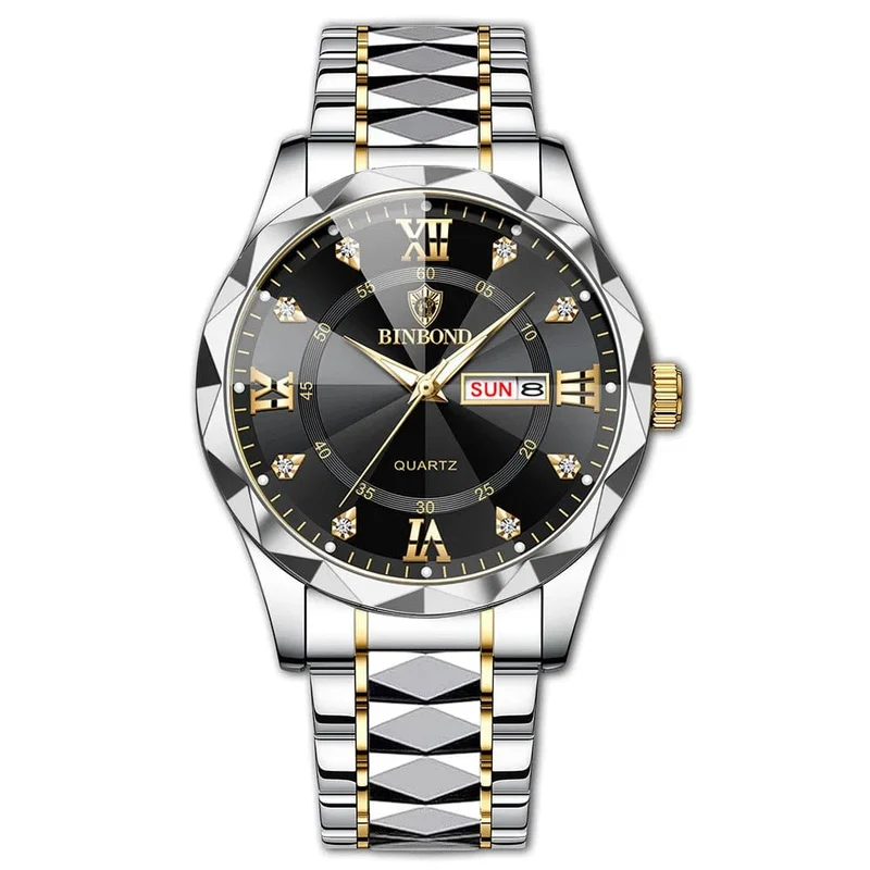BINBOND Top Marke Luxus Mode Uhr Männer Wasserdicht Woche Datum Uhr Sport Uhr Männer Quarz Armbanduhr Relogio Masculino B2521