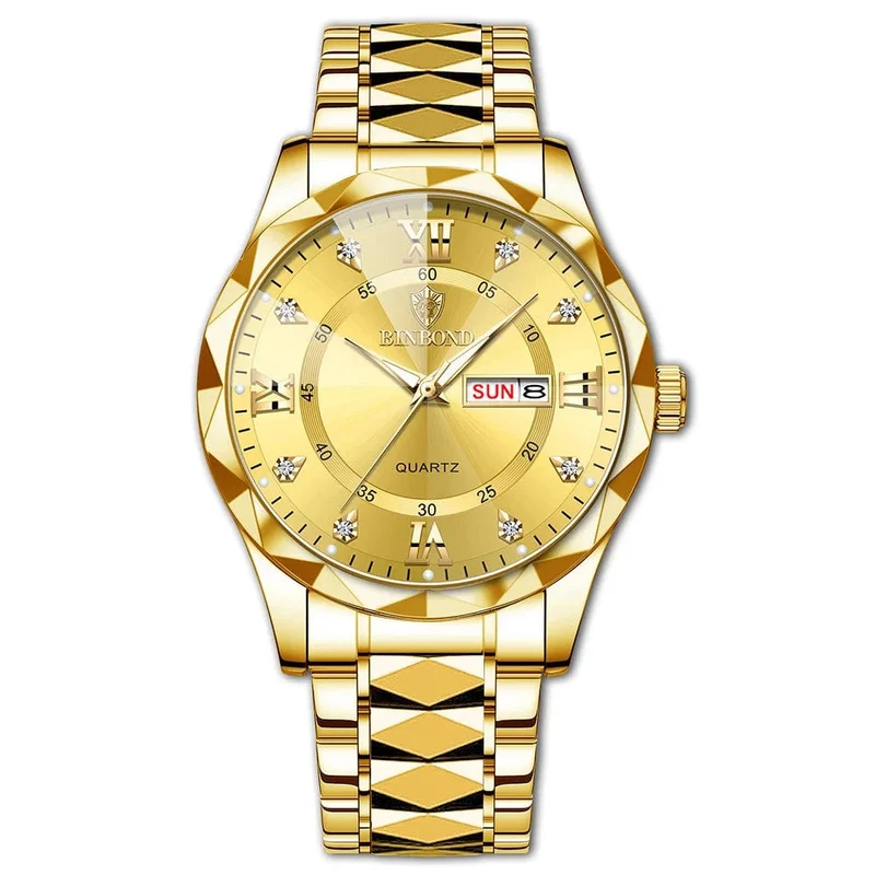 BINBOND Top Marke Luxus Mode Uhr Männer Wasserdicht Woche Datum Uhr Sport Uhr Männer Quarz Armbanduhr Relogio Masculino B2521