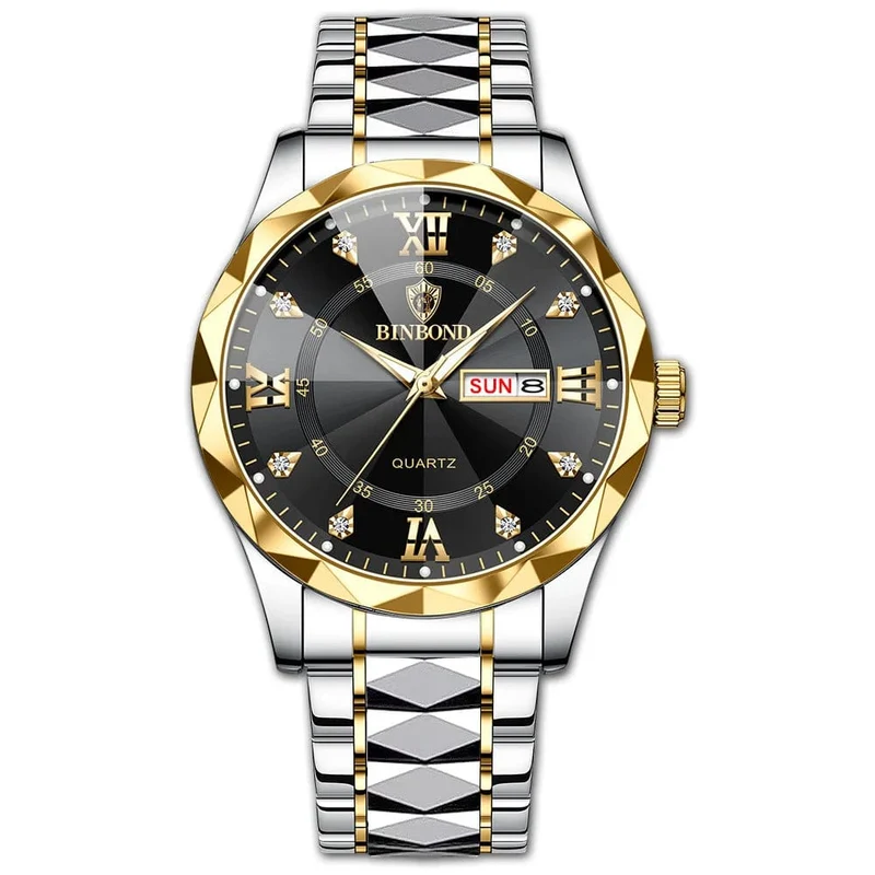 BINBOND Top Marke Luxus Mode Uhr Männer Wasserdicht Woche Datum Uhr Sport Uhr Männer Quarz Armbanduhr Relogio Masculino B2521