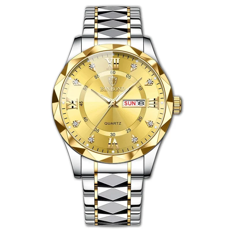 BINBOND Top Marke Luxus Mode Uhr Männer Wasserdicht Woche Datum Uhr Sport Uhr Männer Quarz Armbanduhr Relogio Masculino B2521