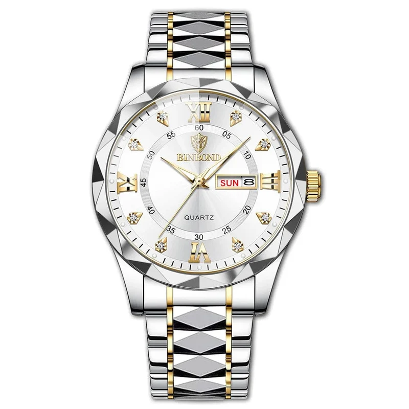 BINBOND Top Marke Luxus Mode Uhr Männer Wasserdicht Woche Datum Uhr Sport Uhr Männer Quarz Armbanduhr Relogio Masculino B2521