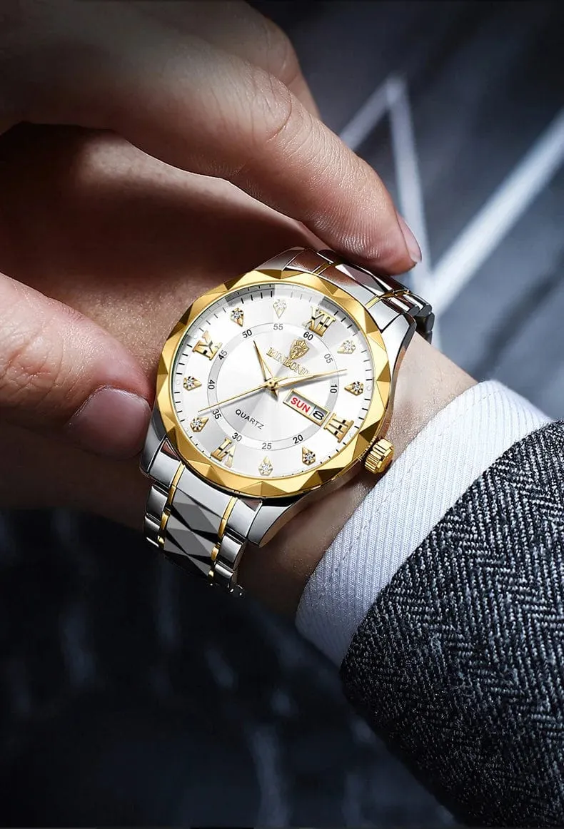 BINBOND Top Marke Luxus Mode Uhr Männer Wasserdicht Woche Datum Uhr Sport Uhr Männer Quarz Armbanduhr Relogio Masculino B2521