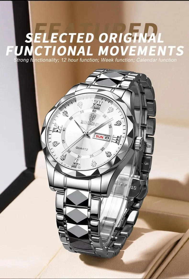 BINBOND Top Marke Luxus Mode Uhr Männer Wasserdicht Woche Datum Uhr Sport Uhr Männer Quarz Armbanduhr Relogio Masculino B2521
