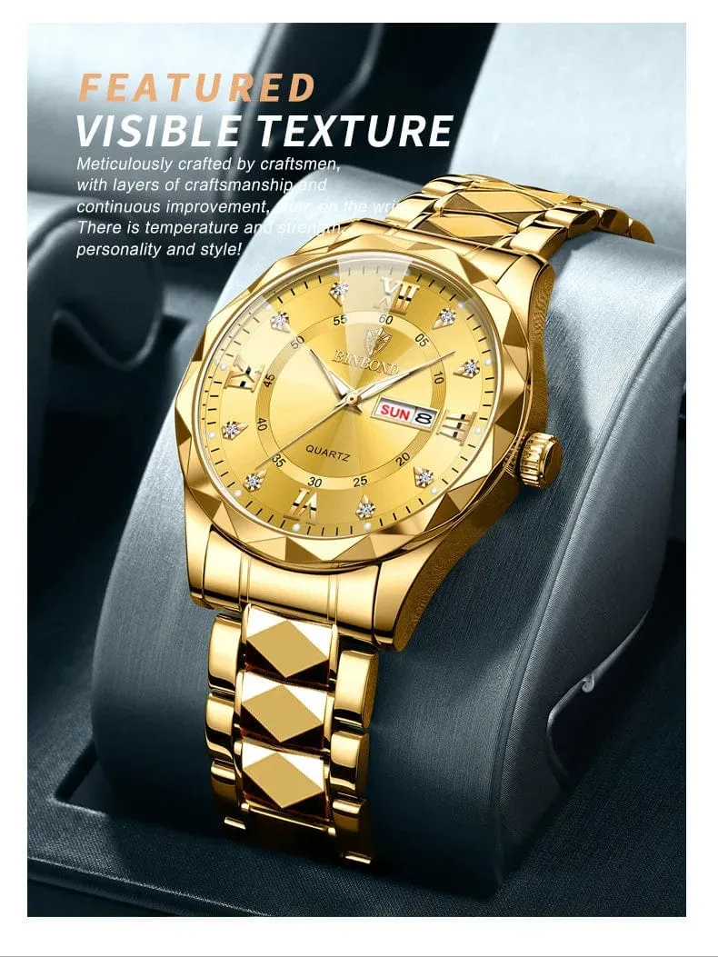 BINBOND Top Marke Luxus Mode Uhr Männer Wasserdicht Woche Datum Uhr Sport Uhr Männer Quarz Armbanduhr Relogio Masculino B2521