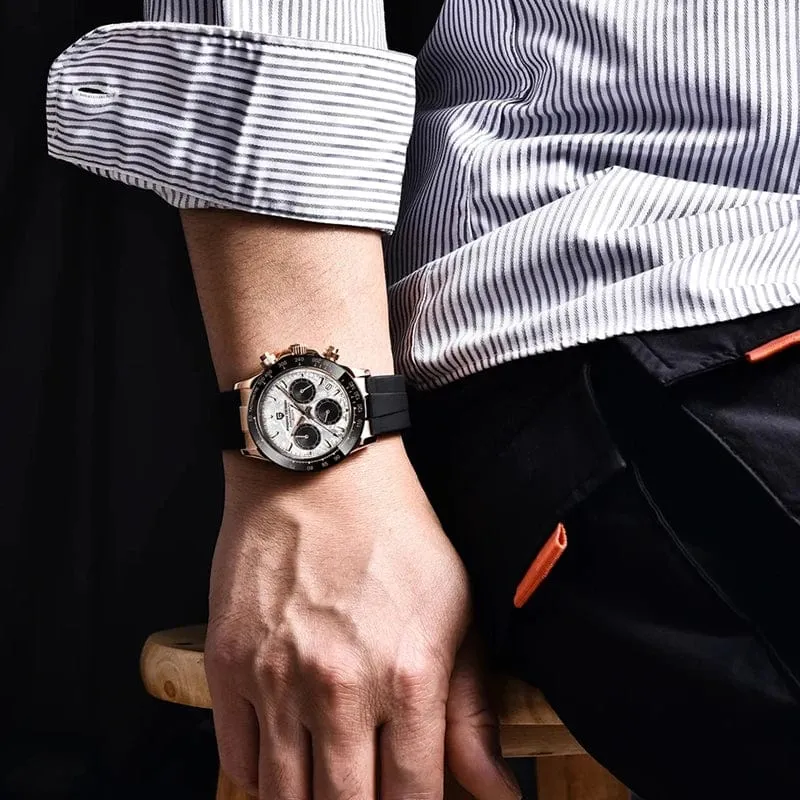 40mm Neue V2 PAGANI DESIGN herren Quarz Uhren Saphir Retro Chronograph Edelstahl Wasserdicht Uhr Männer Relogio Masculino