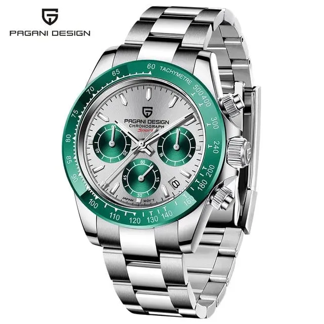 40mm Neue V2 PAGANI DESIGN herren Quarz Uhren Saphir Retro Chronograph Edelstahl Wasserdicht Uhr Männer Relogio Masculino