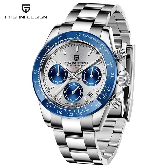40mm Neue V2 PAGANI DESIGN herren Quarz Uhren Saphir Retro Chronograph Edelstahl Wasserdicht Uhr Männer Relogio Masculino